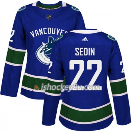 Dame NHL Vancouver Canucks Trøje Daniel Sedin 22 Adidas 2017-2018 Blå Authentic